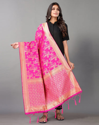 Pink Jacquard Dupatta | Leemboodi