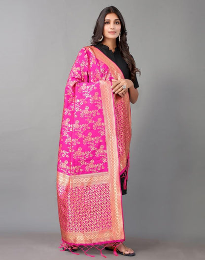 Pink Jacquard Dupatta | Leemboodi