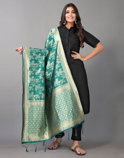 Rama Green Jacquard Dupatta | Leemboodi