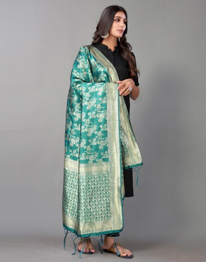 Rama Green Jacquard Dupatta | Leemboodi