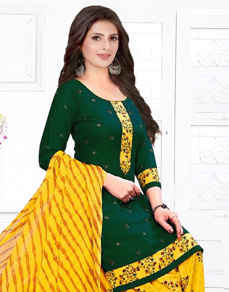 Printed Unstitched Salwar Suit Material | Sudathi