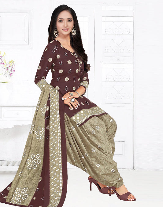 Printed Unstitched Salwar Suit Material | Sudathi