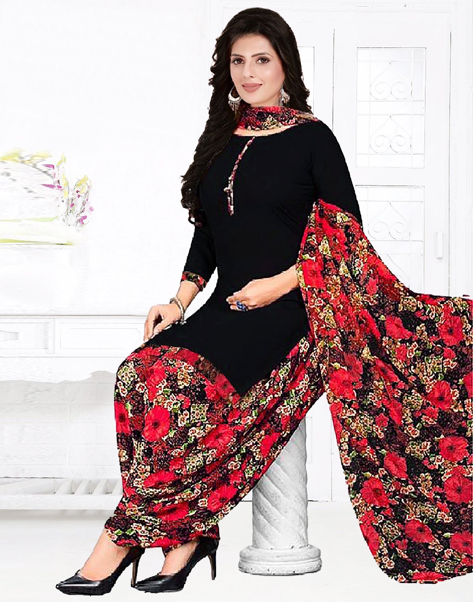 Printed Unstitched Salwar Suit Material | Sudathi