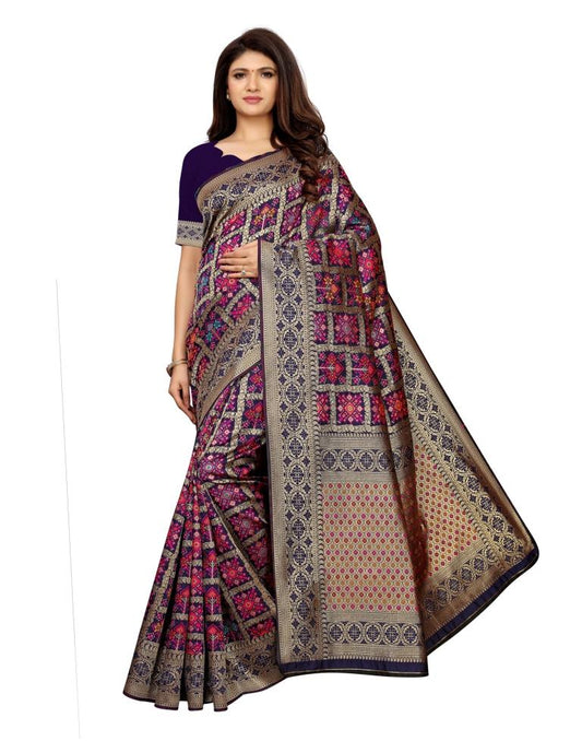Navy Blue Silk Saree | Leemboodi