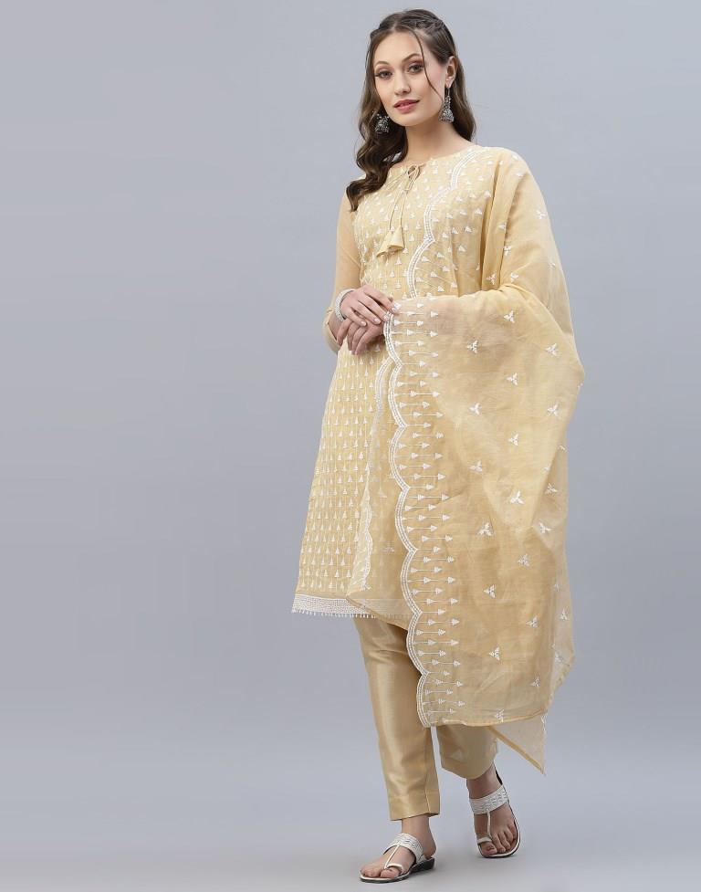 Embroidery Cotton Unstitched Salwar Suit Material | Sudathi