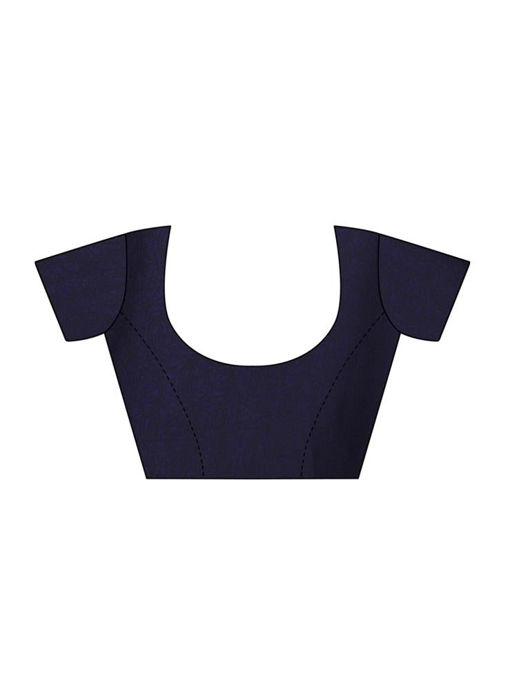 Navy Blue Coloured Georgette Printed Saree | Leemboodi