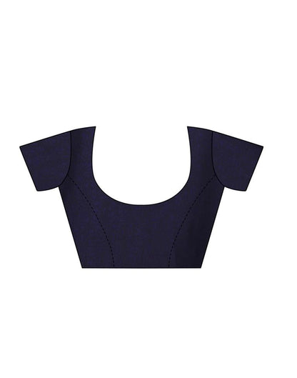 Navy Blue Coloured Georgette Printed Saree | Leemboodi