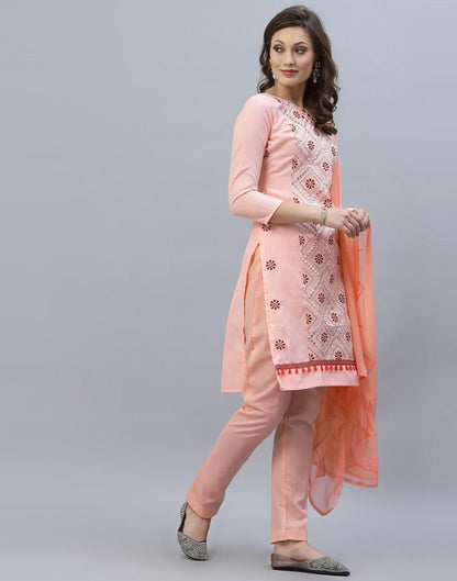 Embroidered Cotton Unstitched Salwar Suit Material | Sudathi