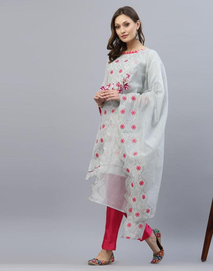 Embroidered Cotton Unstitched Salwar Suit Material | Sudathi