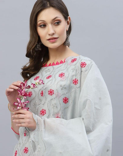 Embroidered Cotton Unstitched Salwar Suit Material | Sudathi