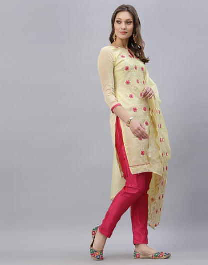 Embroidered Cotton Unstitched Salwar Suit Material | Sudathi