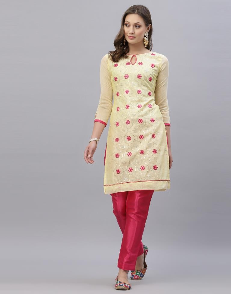 Embroidered Cotton Unstitched Salwar Suit Material | Sudathi