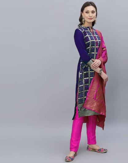 Jacquard Silk Unstitched Salwar Suit Material | Sudathi