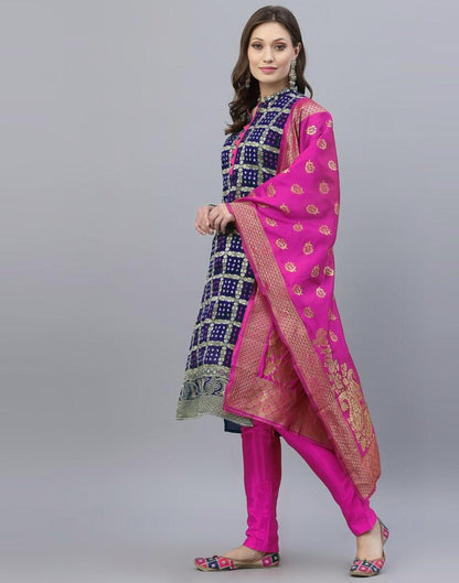 Jacquard Silk Unstitched Salwar Suit Material | Sudathi