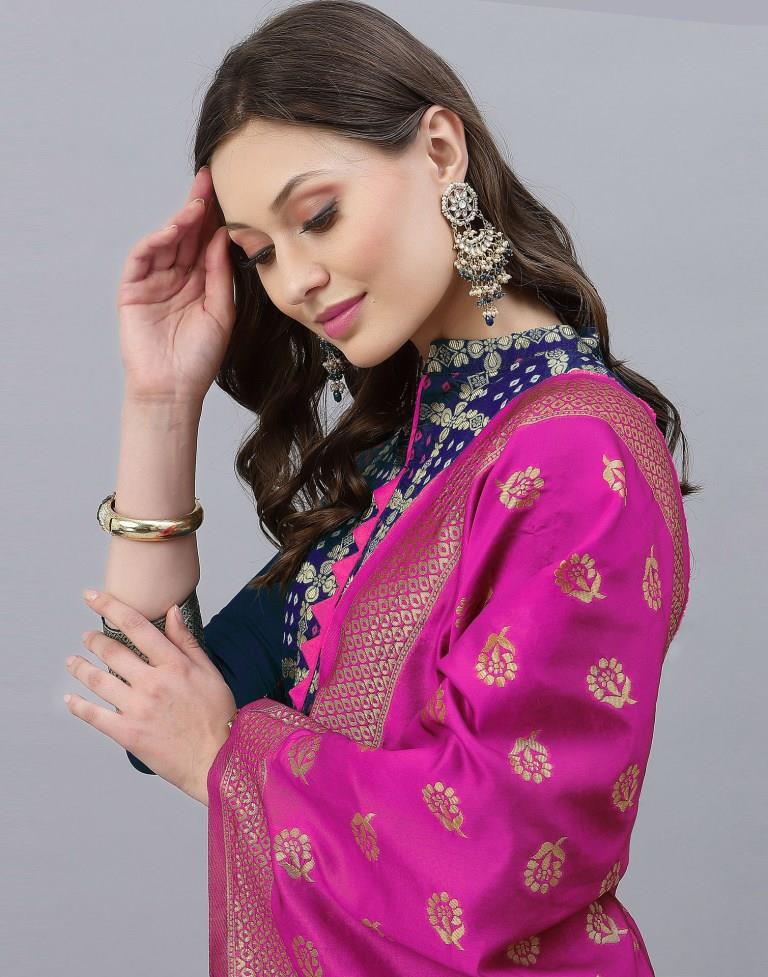 Jacquard Silk Unstitched Salwar Suit Material | Sudathi