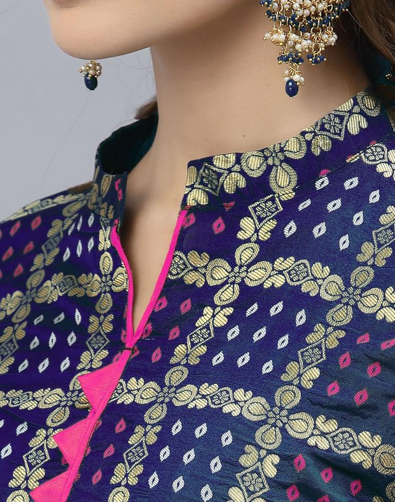 Jacquard Silk Unstitched Salwar Suit Material | Sudathi