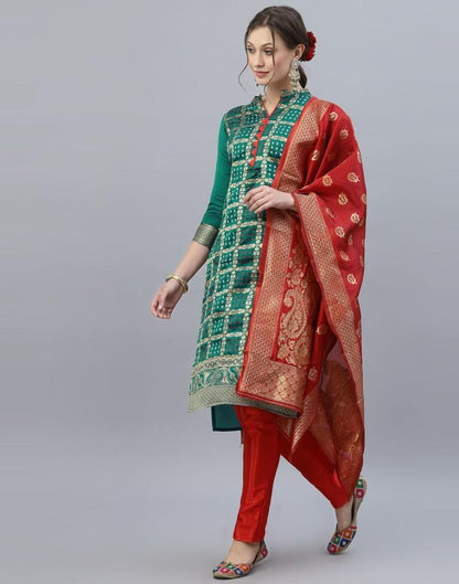 Jacquard Silk Unstitched Salwar Suit Material | Sudathi