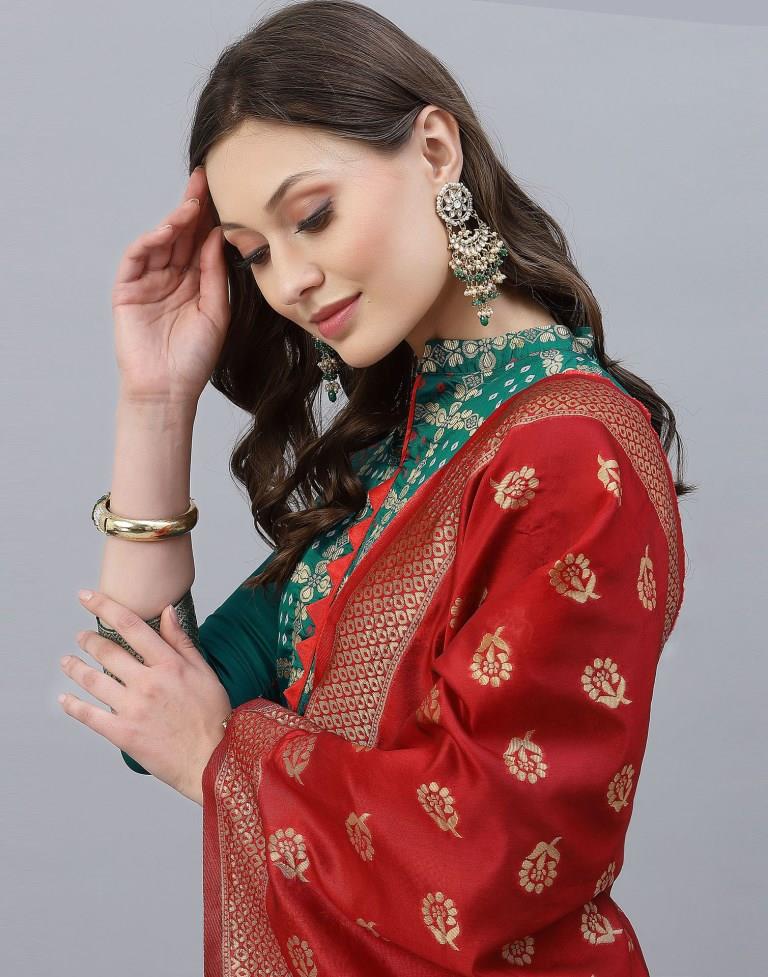 Jacquard Silk Unstitched Salwar Suit Material | Sudathi