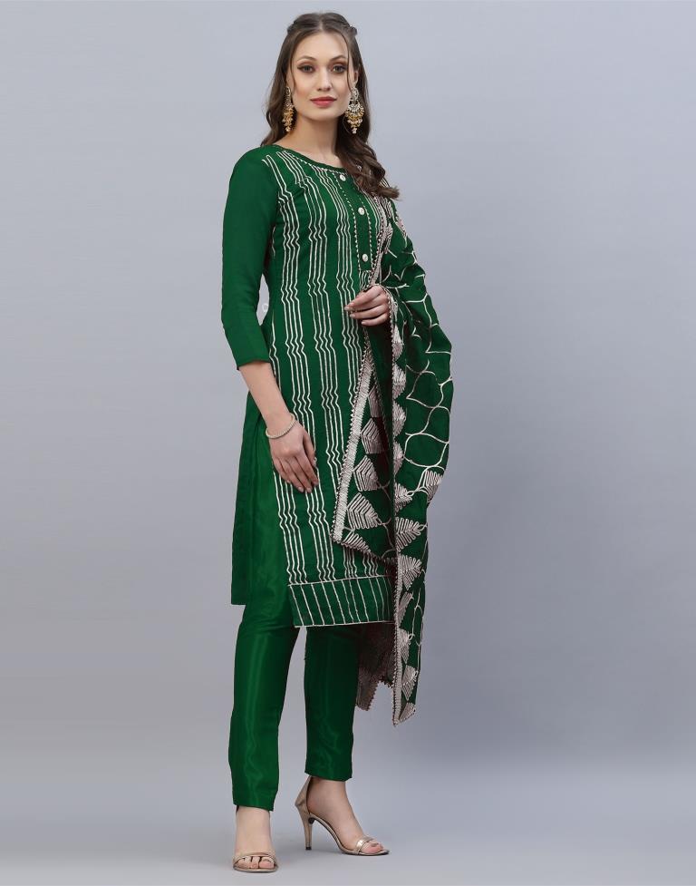 Embroidered Cotton Unstitched Salwar Suit Material | Sudathi