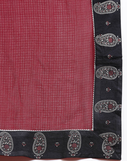 Black Printed Rayon Straight Kurta Set With Dupatta