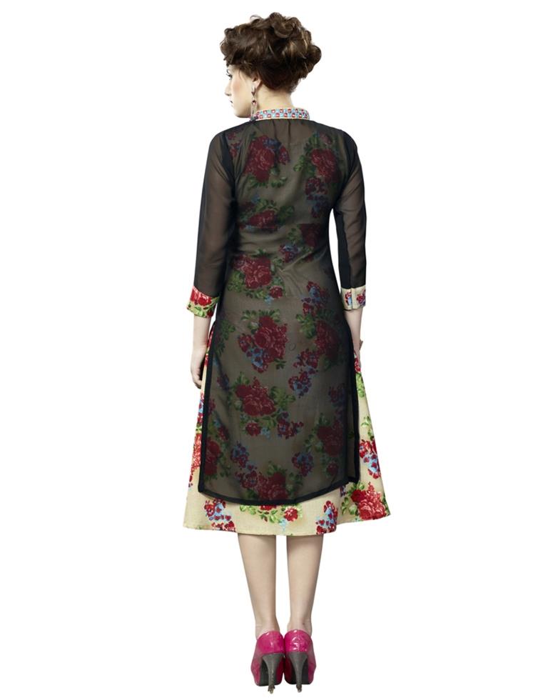 Black Coloured Georgette Printed Kurti | Sudathi