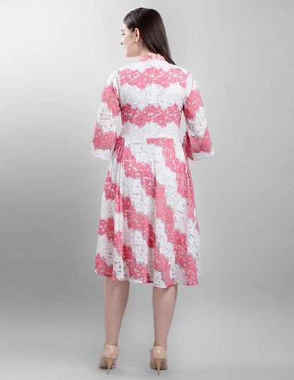 Pink Coloured Net Russell Net Dress | Sudathi