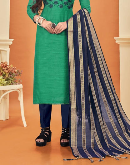 Embroidered Cotton Unstitched Salwar Suit Material | Sudathi