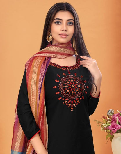 Embroidered Cotton Unstitched Salwar Suit Material | Sudathi