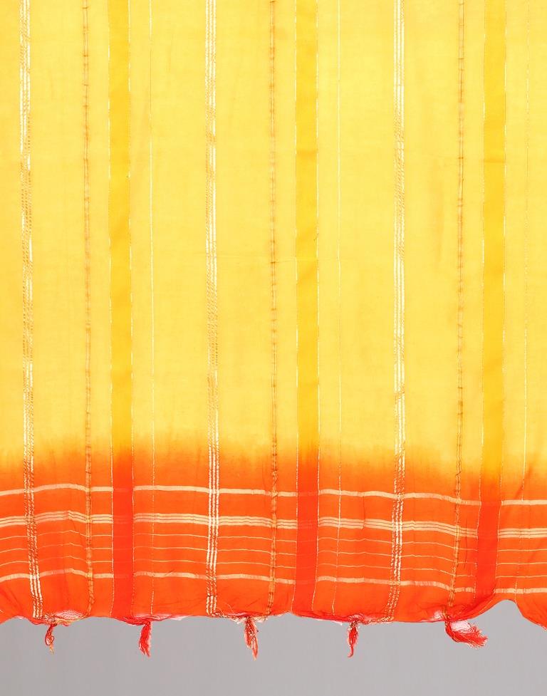 Yellow Cotton Embellished Dupatta | Leemboodi