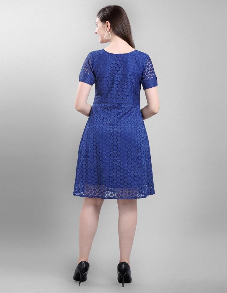 Blue Coloured Net Russell Net Dress | Sudathi