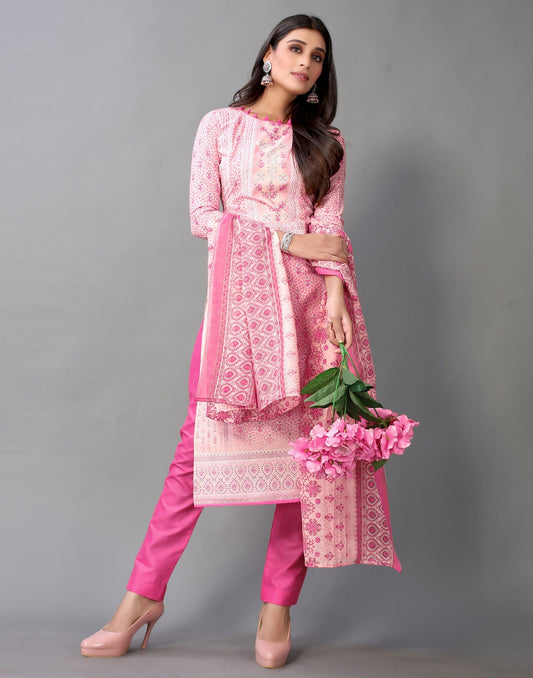 Printed Cotton Unstitched Salwar Suit Material | Sudathi