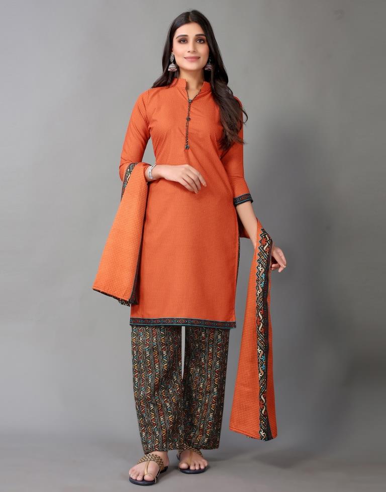 Printed Cotton Unstitched Salwar Suit Material | Sudathi