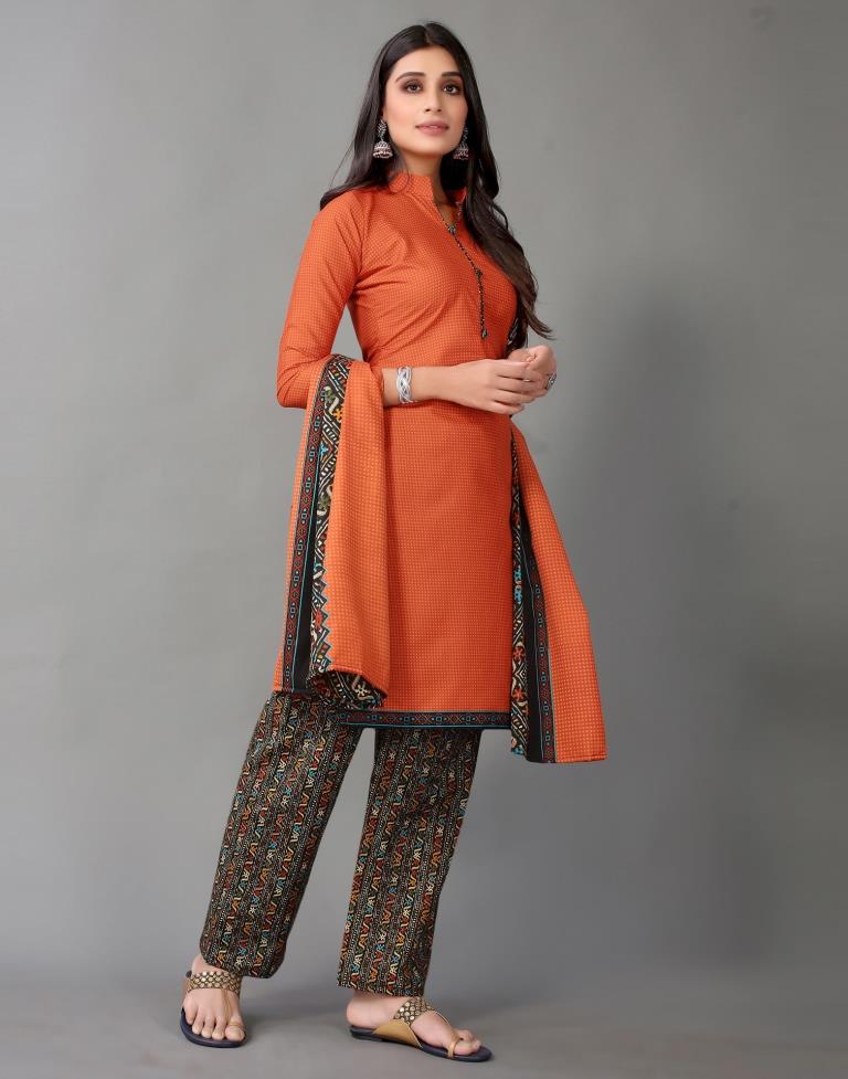 Printed Cotton Unstitched Salwar Suit Material | Sudathi