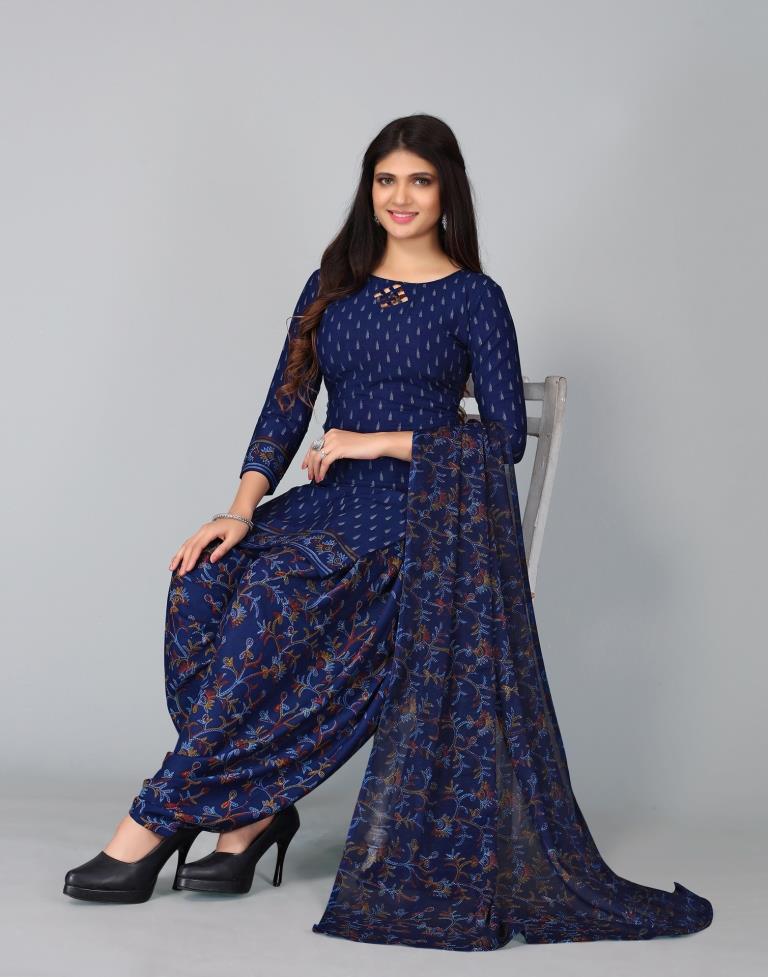 Printed Unstitched Salwar Suit Material | Sudathi