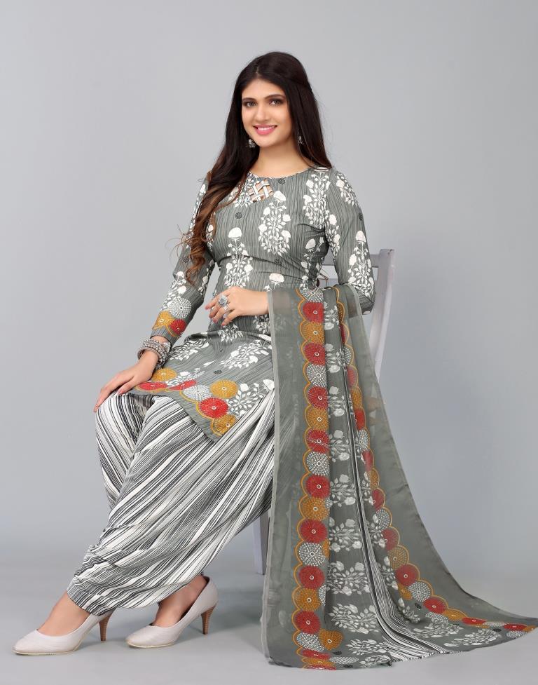 Printed Unstitched Salwar Suit Material | Sudathi