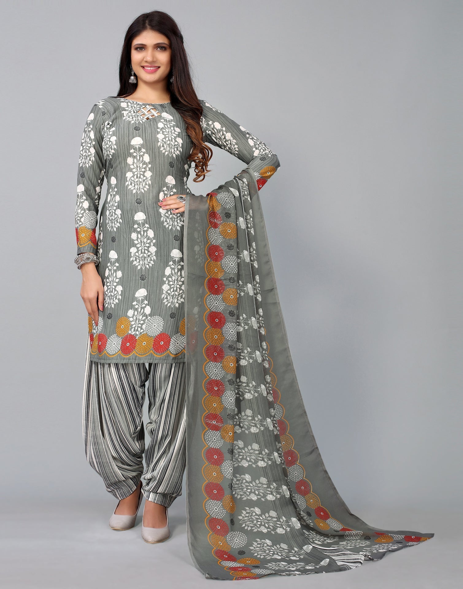 Printed Unstitched Salwar Suit Material | Sudathi