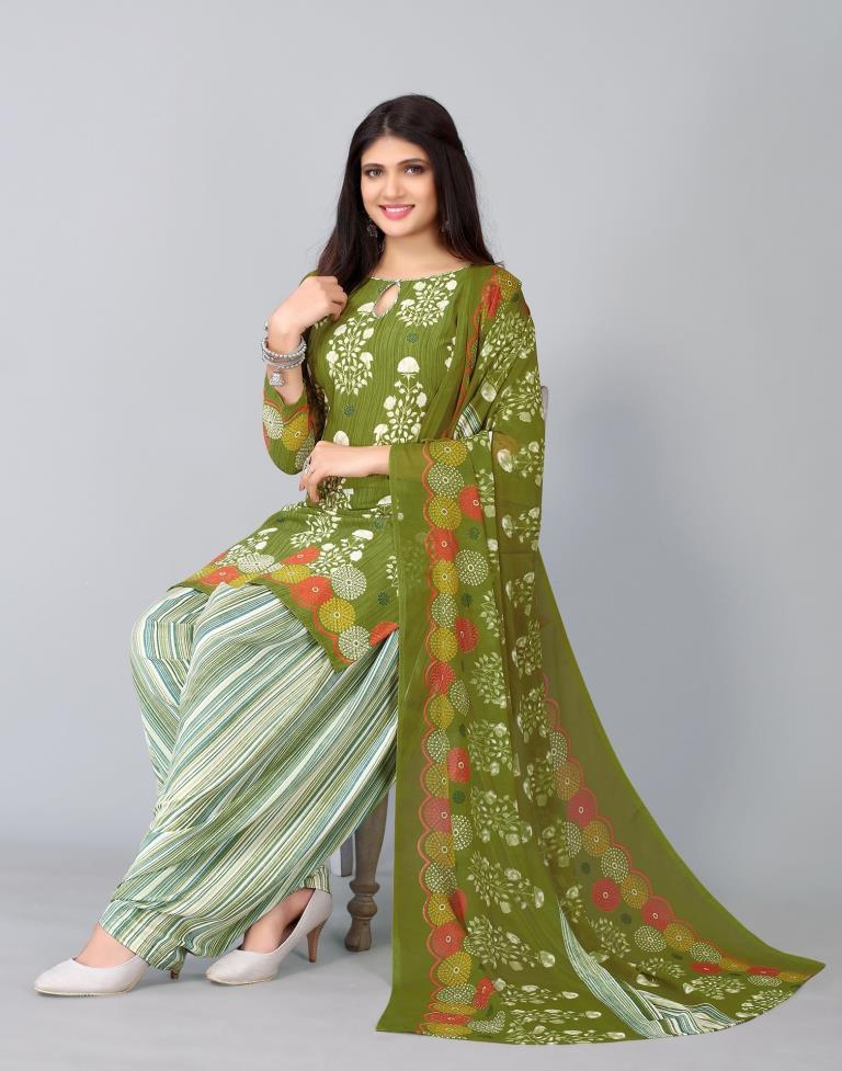 Printed Unstitched Salwar Suit Material | Sudathi