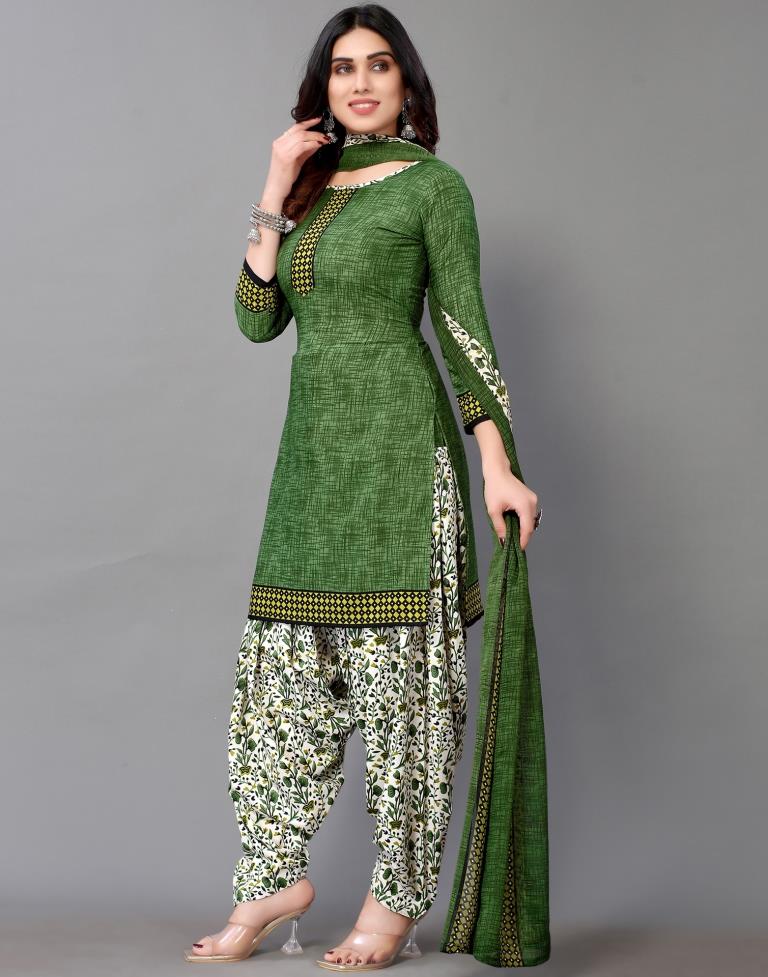 Printed Polyester Unstitched Salwar Suit Material | Sudathi