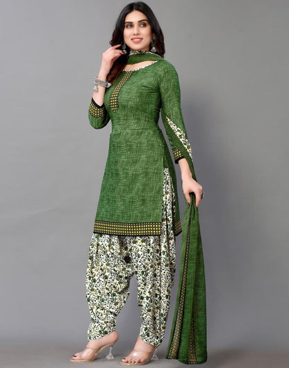 Printed Polyester Unstitched Salwar Suit Material | Sudathi