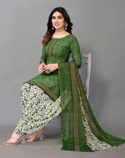 Printed Polyester Unstitched Salwar Suit Material | Sudathi