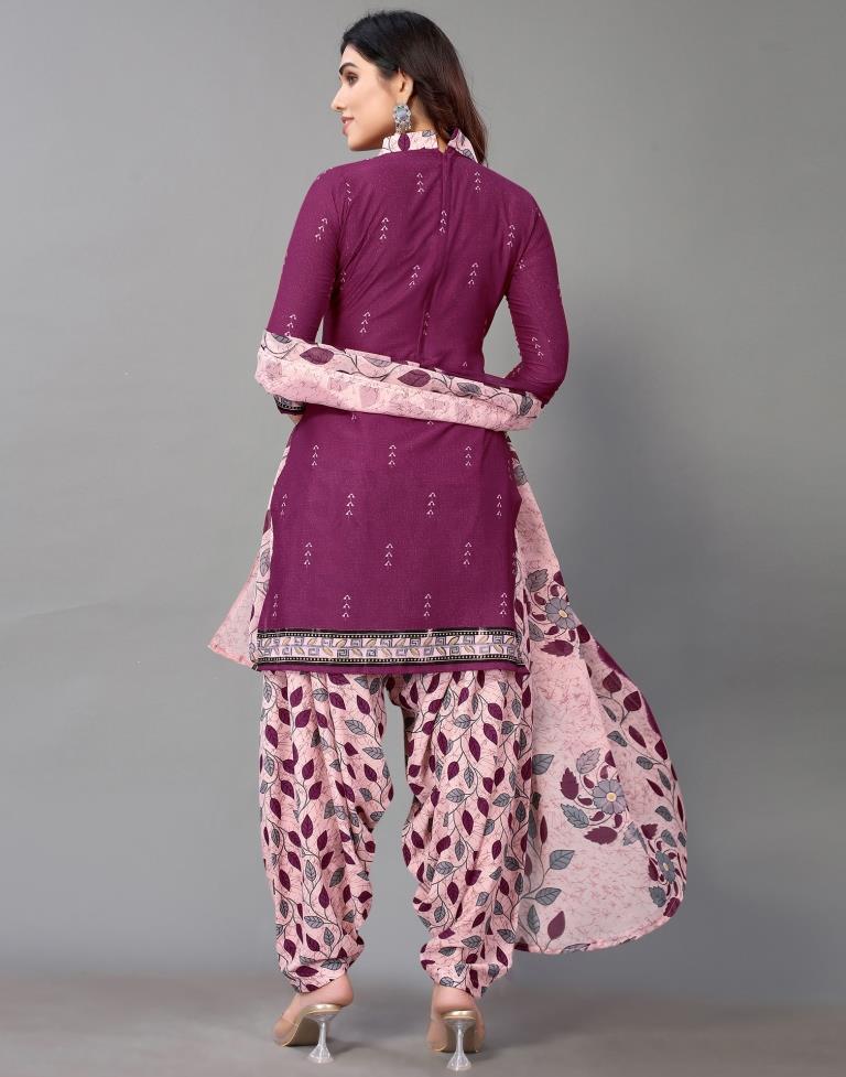Printed Polyester Unstitched Salwar Suit Material | Sudathi