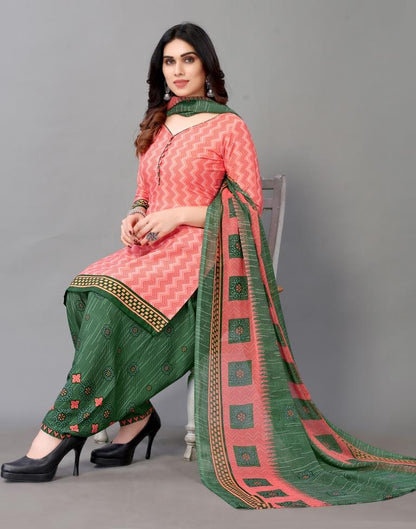 Printed Polyester Unstitched Salwar Suit Material | Sudathi