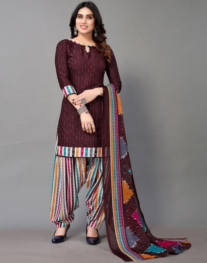 Printed Polyester Unstitched Salwar Suit Material | Sudathi