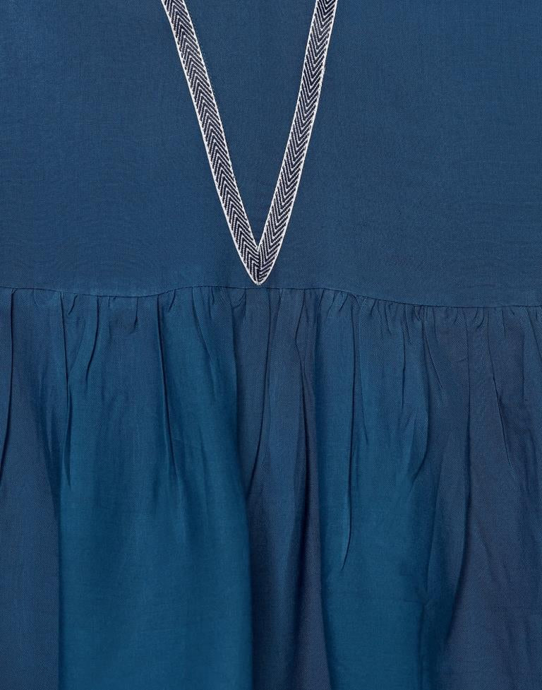 Teal Blue Rayon Top | Sudathi