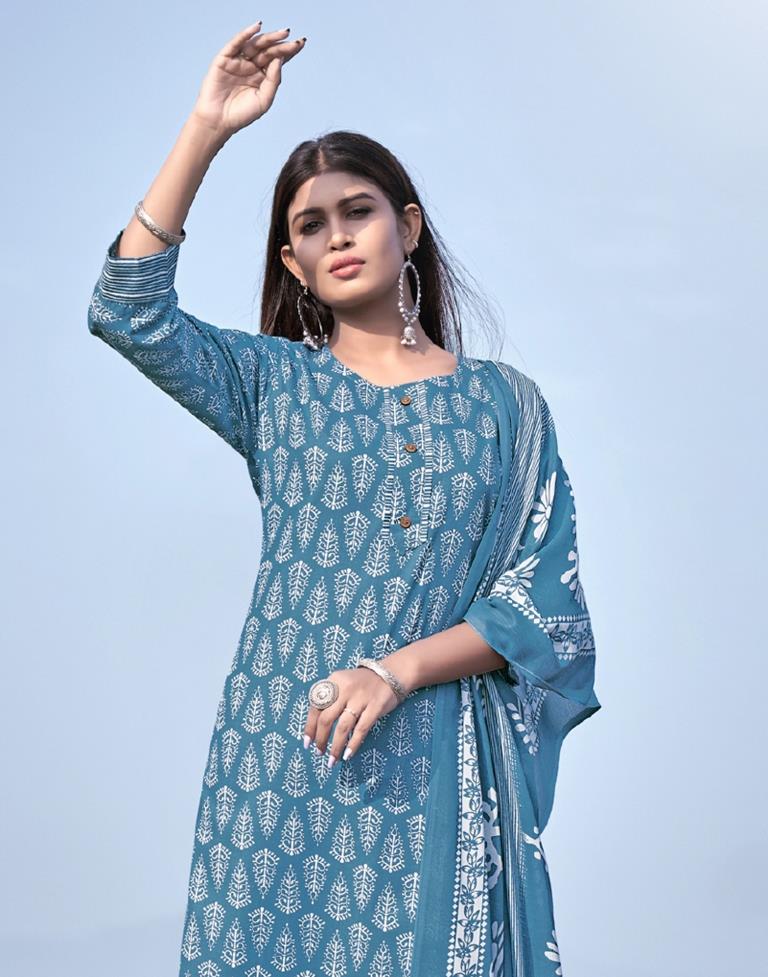 Printed Cotton Unstitched Salwar Suit Material | Sudathi