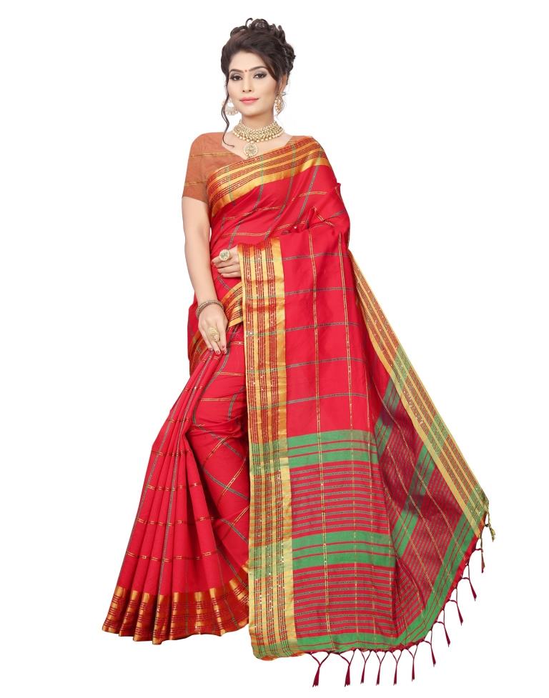 Red Banarasi Silk Saree