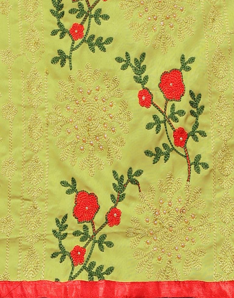 Embroidery Cotton Blend Unstitched Salwar Suit Material | Sudathi