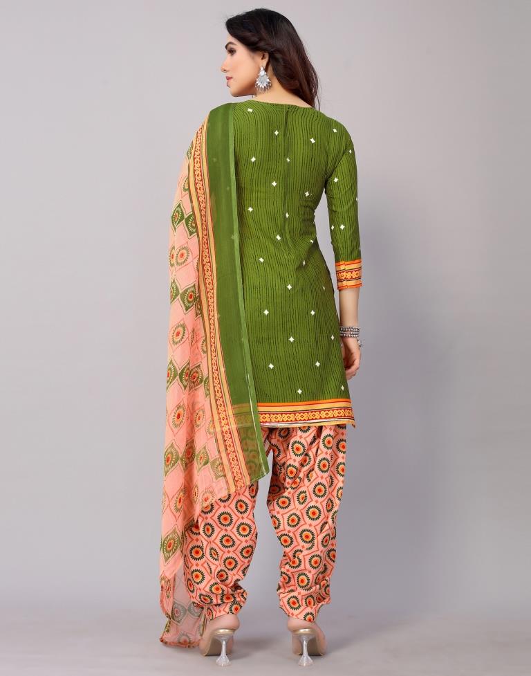 Printed Polyester Unstitched Salwar Suit Material | Sudathi