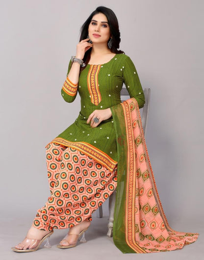 Printed Polyester Unstitched Salwar Suit Material | Sudathi