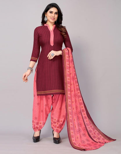 Printed Polyester Unstitched Salwar Suit Material | Sudathi